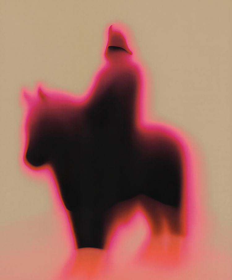 Silhouette eines Reiters stilisiert